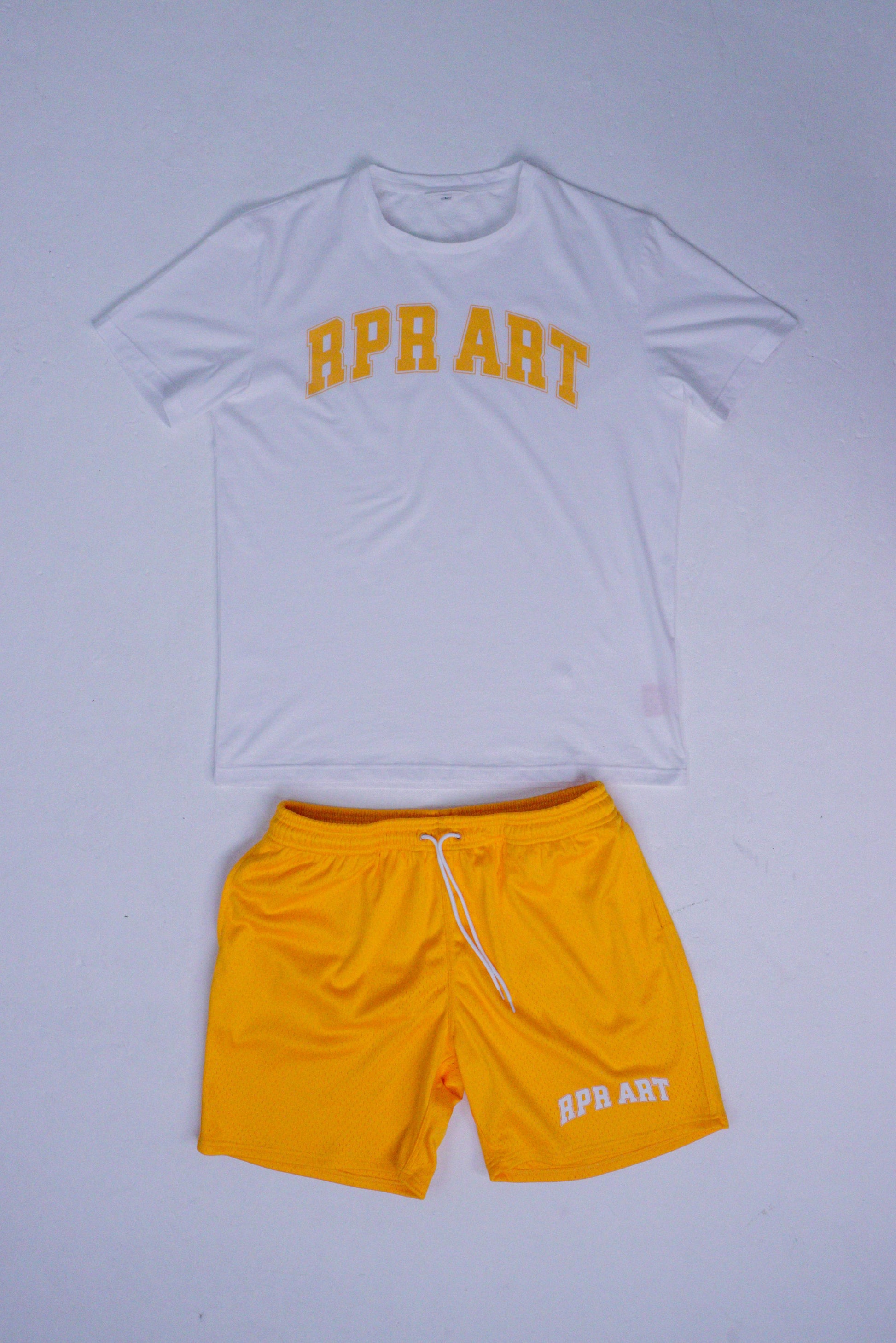 yellow basketball shorts
mesh gym shorts
RPR ART shorts
unisex sportswear
breathable summer shorts
drawstring activewear shorts
mid-thigh shorts
streetwear shorts
cotton mesh shorts
shorts for men and women